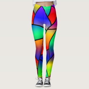 Legging Vidro Colorido Vermelho, Azul, Púrpura, Amarelo