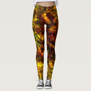 Legging Vidro de textura escura sobre manchas de ocher ver