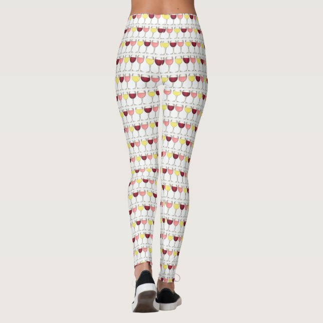 Legging Vidro de Vidro de Rosé Branco Vermelho Vidro Vinho (Verso)