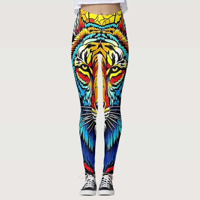 Legging Vidro Manchado De Tigre Vibrante (Frente)