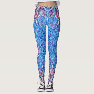 Legging vidro manchado em azul & em vermelho