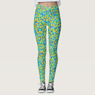 Legging Vidro Manchado Geométrico Abstrato Colorido Resfri