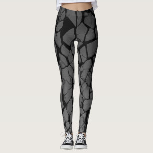 Legging Vidro Negro e Cinza estilhaçada