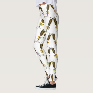 Legging Vidros de Champagne com arcos dourados
