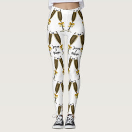 Legging Vidros de Champagne com arcos dourados