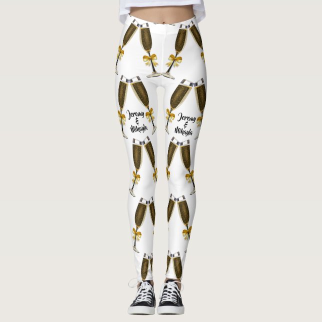 Legging Vidros de Champagne com arcos dourados (Frente)