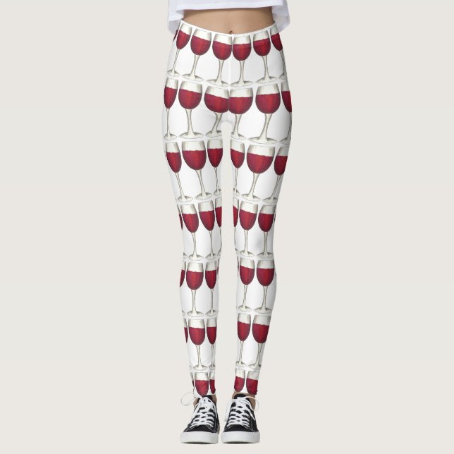 Legging Vidros de vidro de vinho tinto Merlot Cabernet Com (Frente)