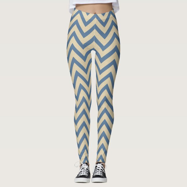 Legging Vigas azuis dos humores da especiaria de Kashmir (Frente)