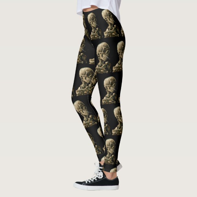 Legging Vincent van Gogh - Crânio com cigarro queimado (Esquerda)