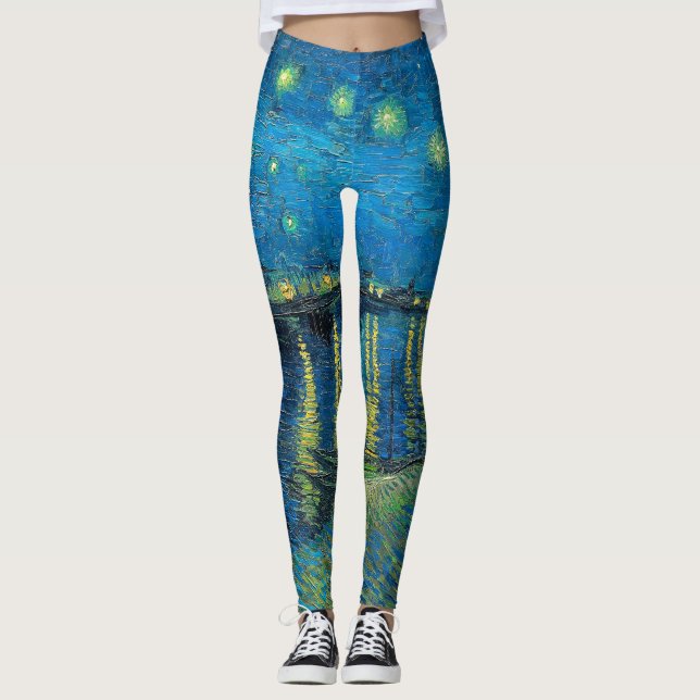 Legging Vincent Van Gogh Noite Estrelada sobre o Ródano (Frente)
