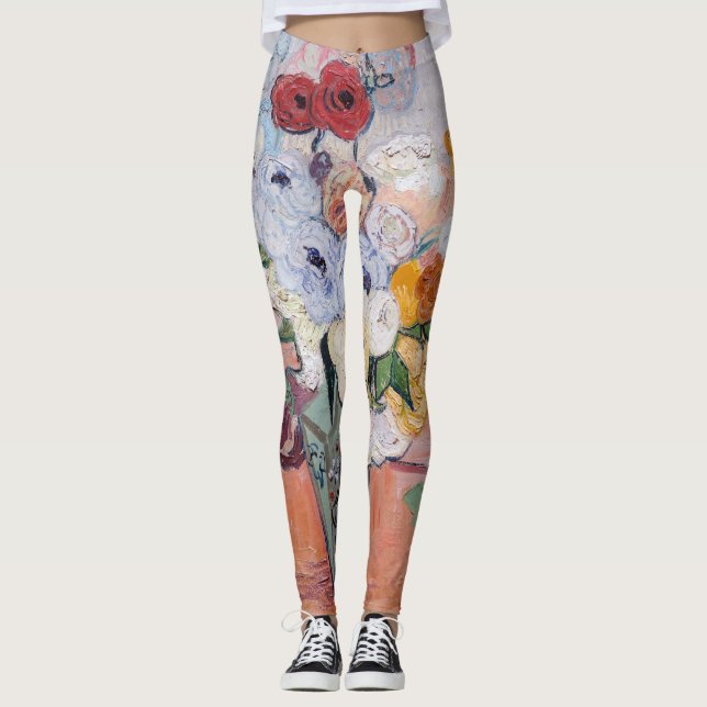 Legging Vincent van Gogh - Vase com Rosas e Anêmonas (Frente)