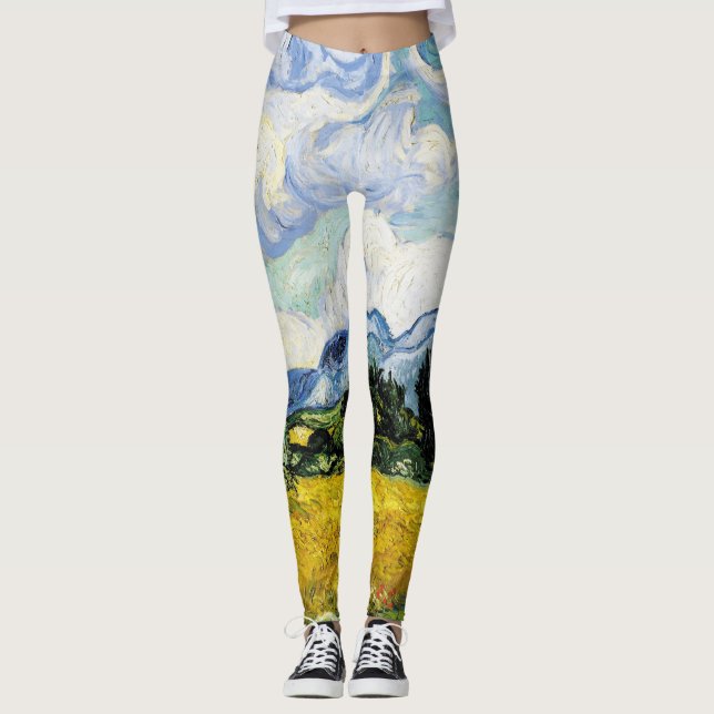 Legging Vincent Van Gogh Wheat Field com Cyprestes (1889) (Frente)