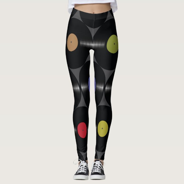 Legging Vinil Geométrico: Fundo Simples Sem Olhos. (Frente)