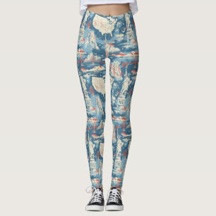 Legging Vintage American Landmark Pattern - Liberty, EUA