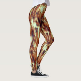 Legging Vintage arranhou manchas castanhas ou corais sobre