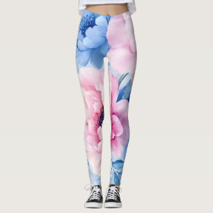 Legging Vintage Bloom Pastel Petals Watercolor