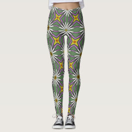 Legging Vintage Blooms Flower Power, Amarelo, Branco, Azul
