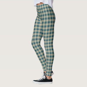 Legging Vintage Blue Gingham Checkered