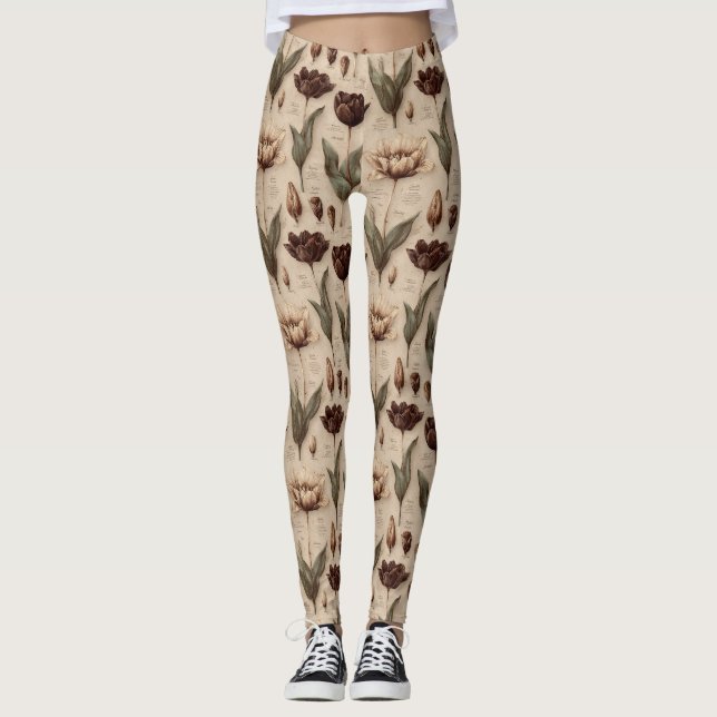 Legging Vintage Botanical Floral Pattern (6) (Frente)