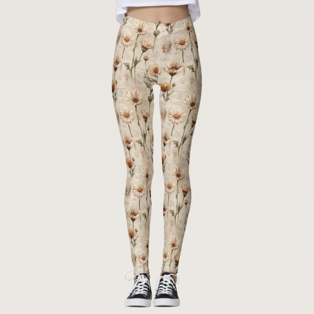 Legging Vintage Botanical Floral Pattern (7) (Frente)