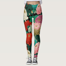 Vintage Chrysanthemum Flowers Botanical Patttern