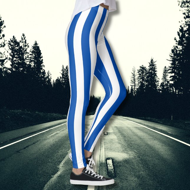 Legging Vintage Classic Blue & White Stripes (Criador carregado)