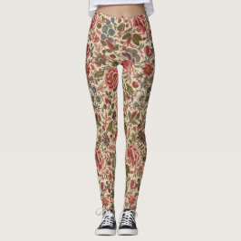 Legging Vintage Colorful Floral Impressão