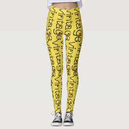 Legging Vintage com efeito amarelo brilhante