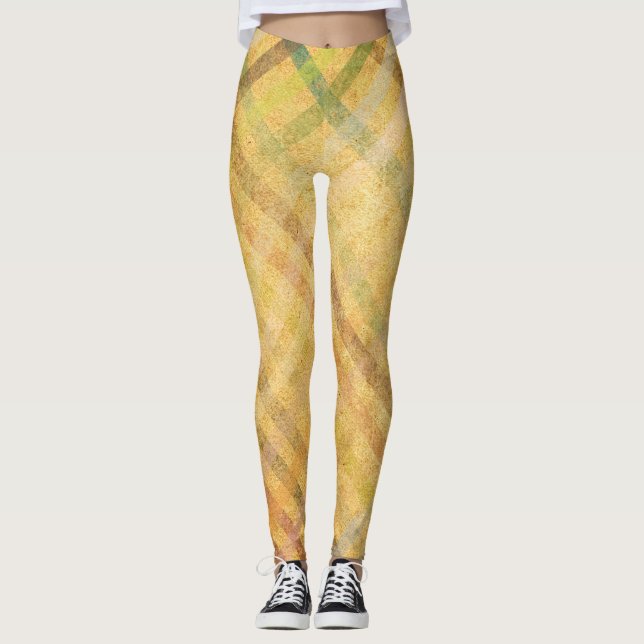Legging Vintage com fundo abstrato striped. (Frente)