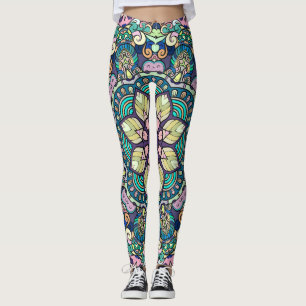 Legging Vintage Damask: Padrão Elegante Sem Olho