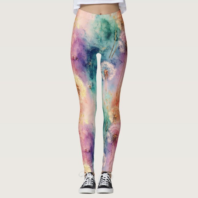Legging Vintage Dandelion Abstract Pattern (5) (Frente)