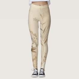 Legging Vintage Delicado Floral Botânico Boho