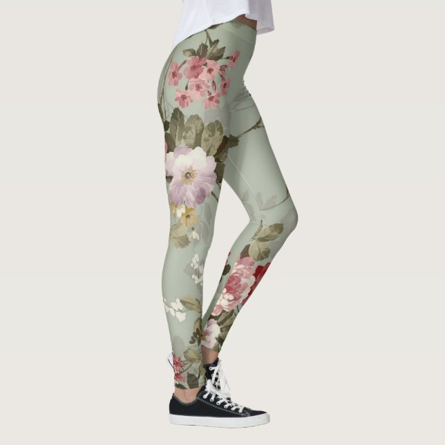 Legging Vintage Dusty Olive Green Design (Direita)