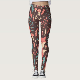 Legging Vintage Floral: Ilustração Sem Costura Elegante