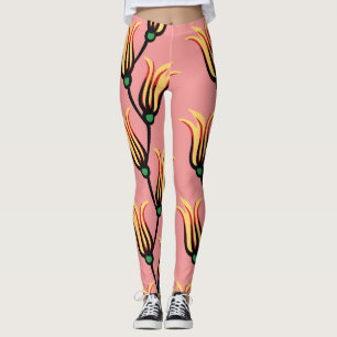 Legging Vintage Floral Sintage Patterno De Flor Sem Costur