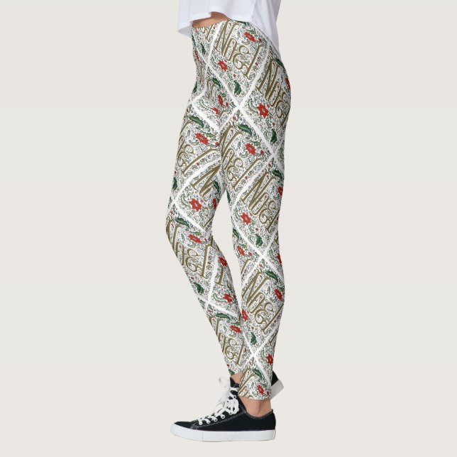 Legging vintage frenage christmas poinsettia joyeux noel (Esquerda)