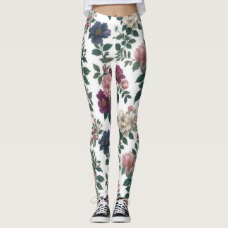 Legging Vintage Garden Blooms All-Over Impressão