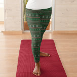 Legging Vintage Green Christmas Tree Snowflake Holiday<br><div class="desc">A vintage Christmas fir tree and argyle sweater pattern on cute holiday leggings. A festive green and red snowflake pattern for winter festivities.</div>