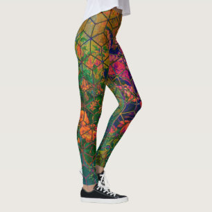 Legging Vintage Green Safari Selva Tropical Lion