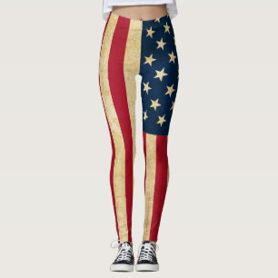 Legging Vintage Grunge American Flag
