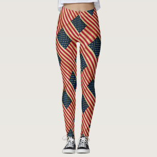 Legging Vintage Grunge Estados Unidos da América, bandeir