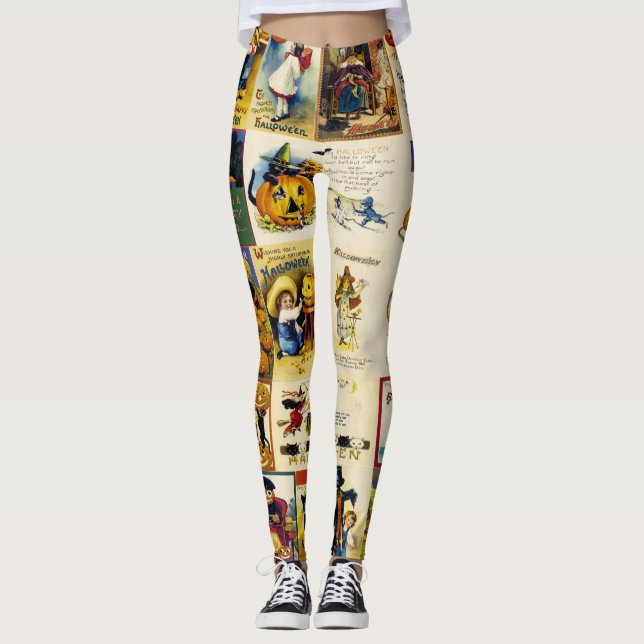 Legging Vintage Halloween Ephemera (Frente)