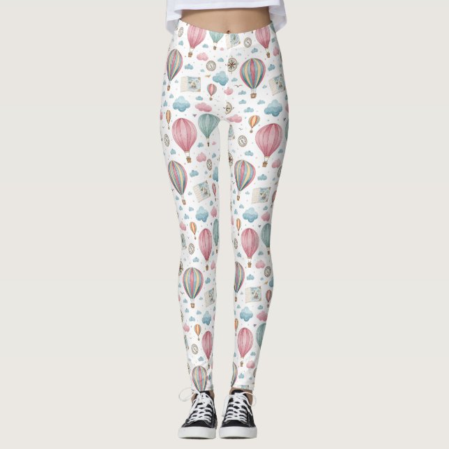 Legging Vintage Hot Air Balloon Pattern (1) (Frente)