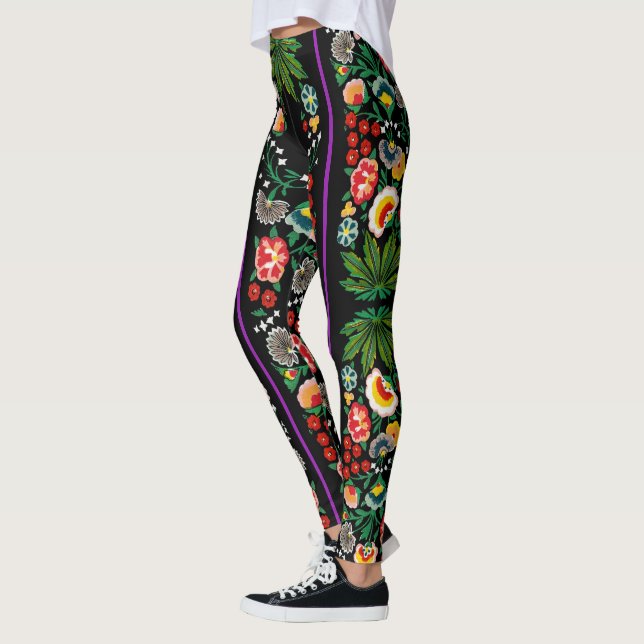 Legging Vintage Indian Boho Floral Black (Esquerda)