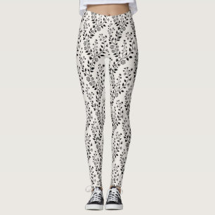 Legging Vintage Minimalista Preto Creme Floral