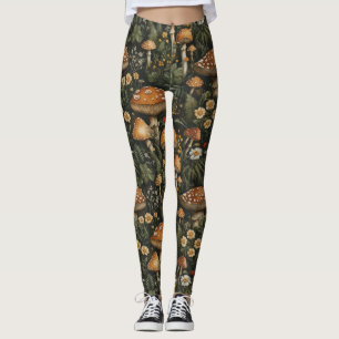 Legging Vintage Mushroom Garden Sem Olhos Padrão