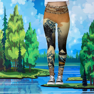 Legging Vintage O Excelente Onda Artista Japonês Ondas Oce
