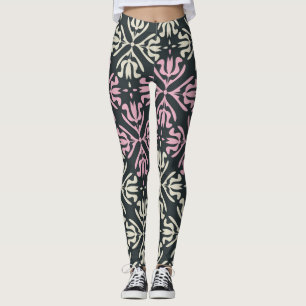 Legging Vintage Ornamental: Design impermeável Elegante.