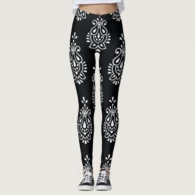 Legging Vintage paisley, padrão elegante sem descontinuida (Frente)