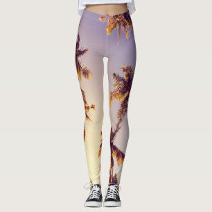 Legging Vintage Palm Trees Blue Sky